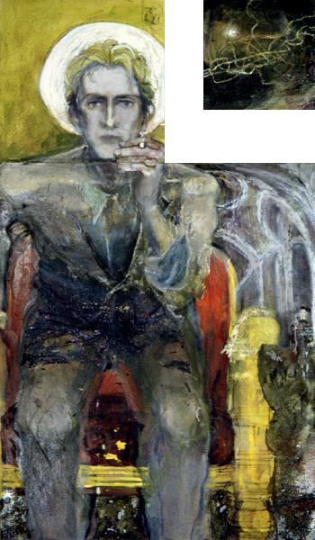 [painting of Green dissected into 3-panels]